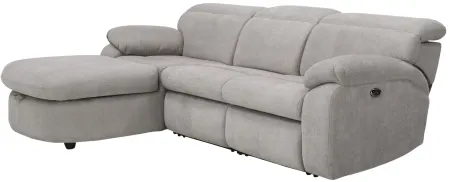 Enbright Microfiber 3-pc. Power-Reclining Sectional in Gray by Bellanest