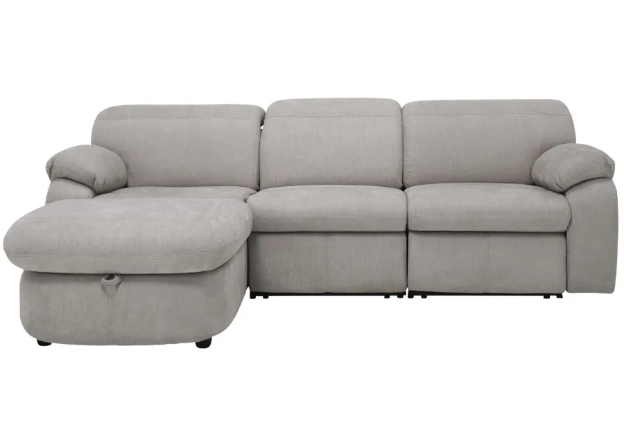 Enbright Microfiber 3-pc. Power-Reclining Sectional in Gray by Bellanest