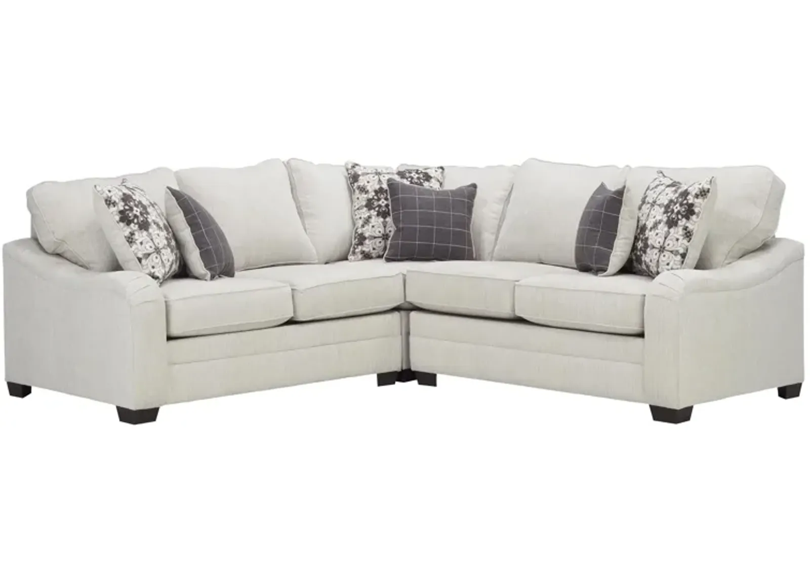 Caid 3-pc. Chenille Sectional Sofa in Beige by Flair