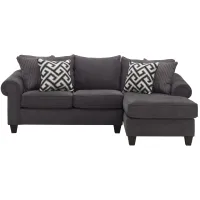 Piper 2-pc. Chenille Sectional Sofa in Bridget Graphite by Style Line