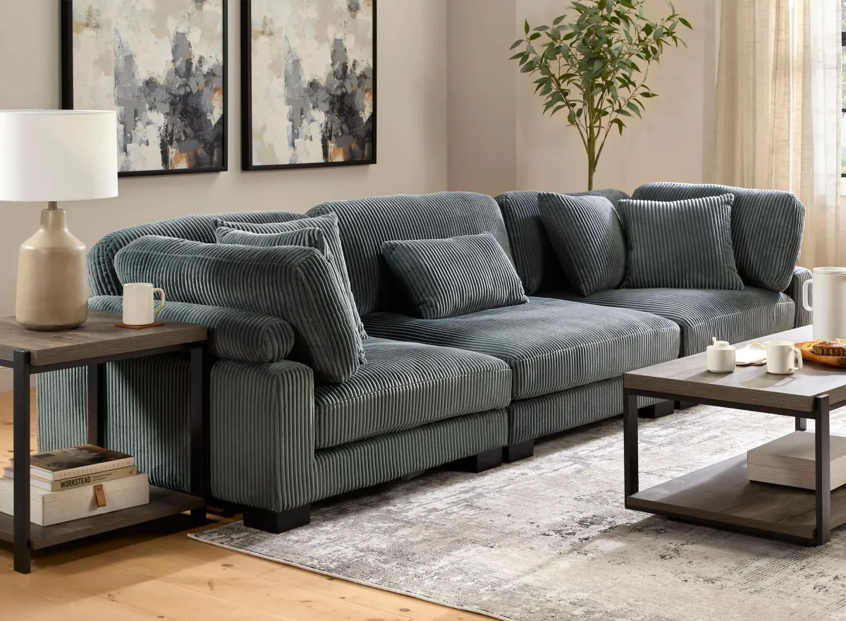 Maverick 3-pc. Sofa in Corduroy Gray by Bellanest