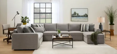 Barry 5-pc. Sectional w/ Pop-Up Sleeper in Gray by Bellanest