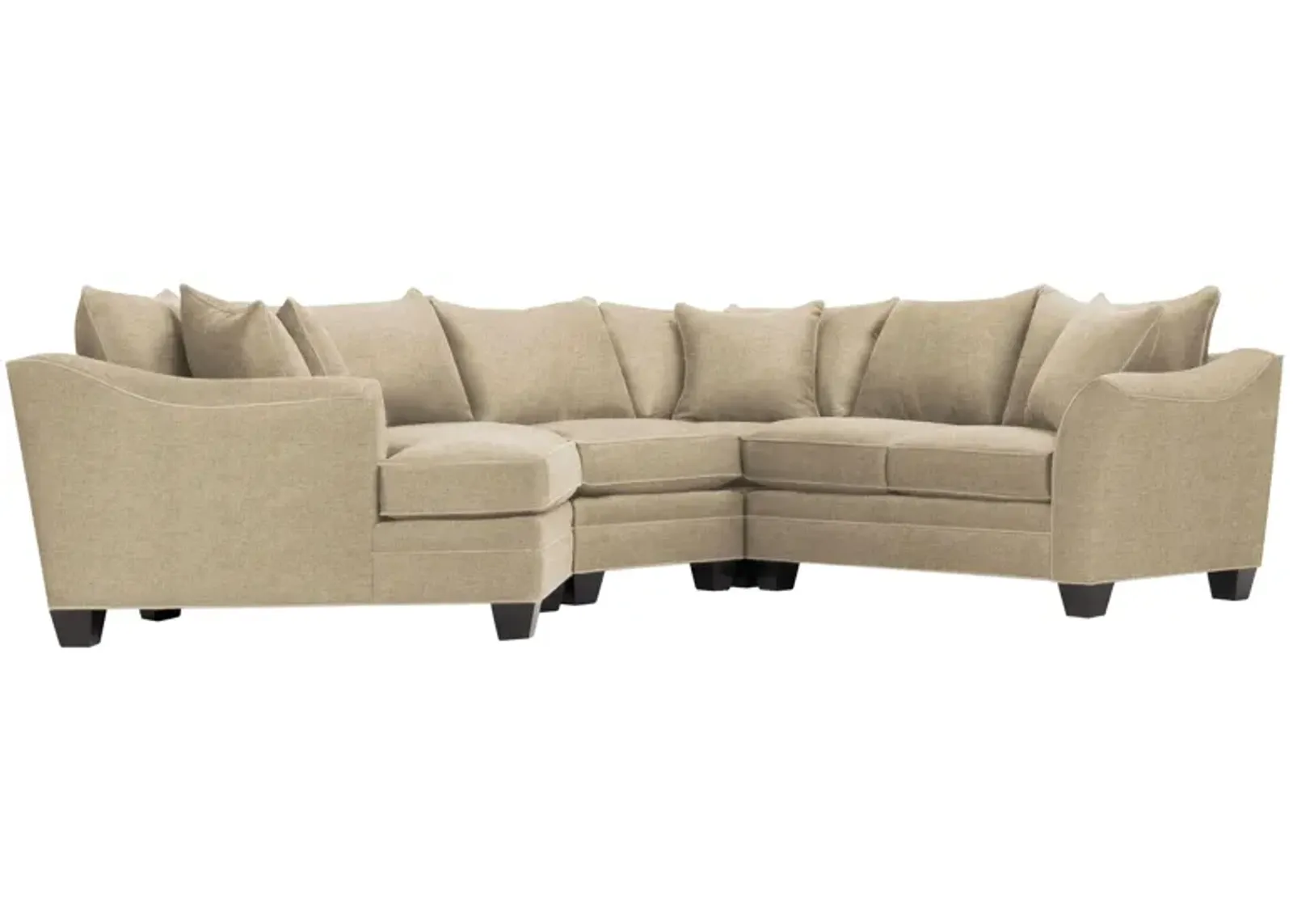 Foresthill 4-pc. Left Hand Cuddler Sectional Sofa in Santa Rosa Linen by H.M. Richards