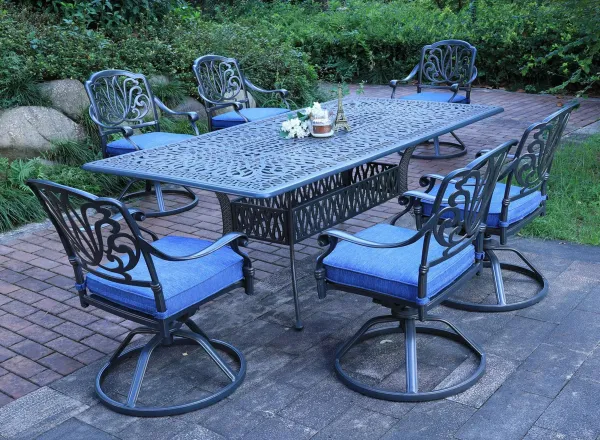 Geneva 7-pc. Outdoor Swivel Dining Set