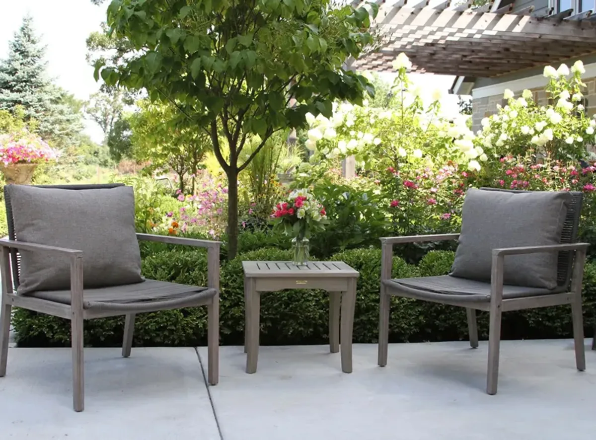 Bohemian 3-pc. Eucalyptus Outdoor Lounge Set in Faye Ash by Outdoor Interiors