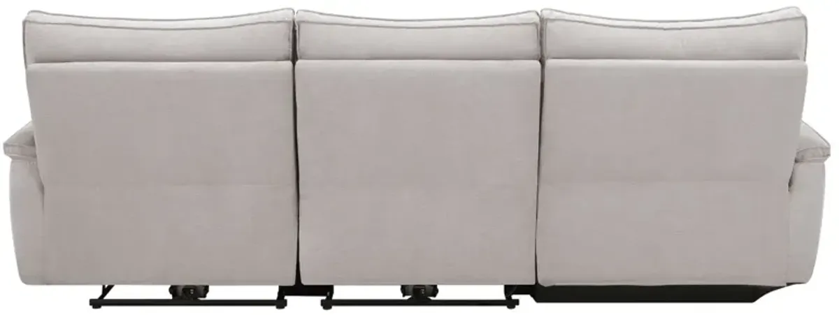 Graceland 3-pc. Sectional Sofa w/ Power Headrests in Mist Gray by Bellanest