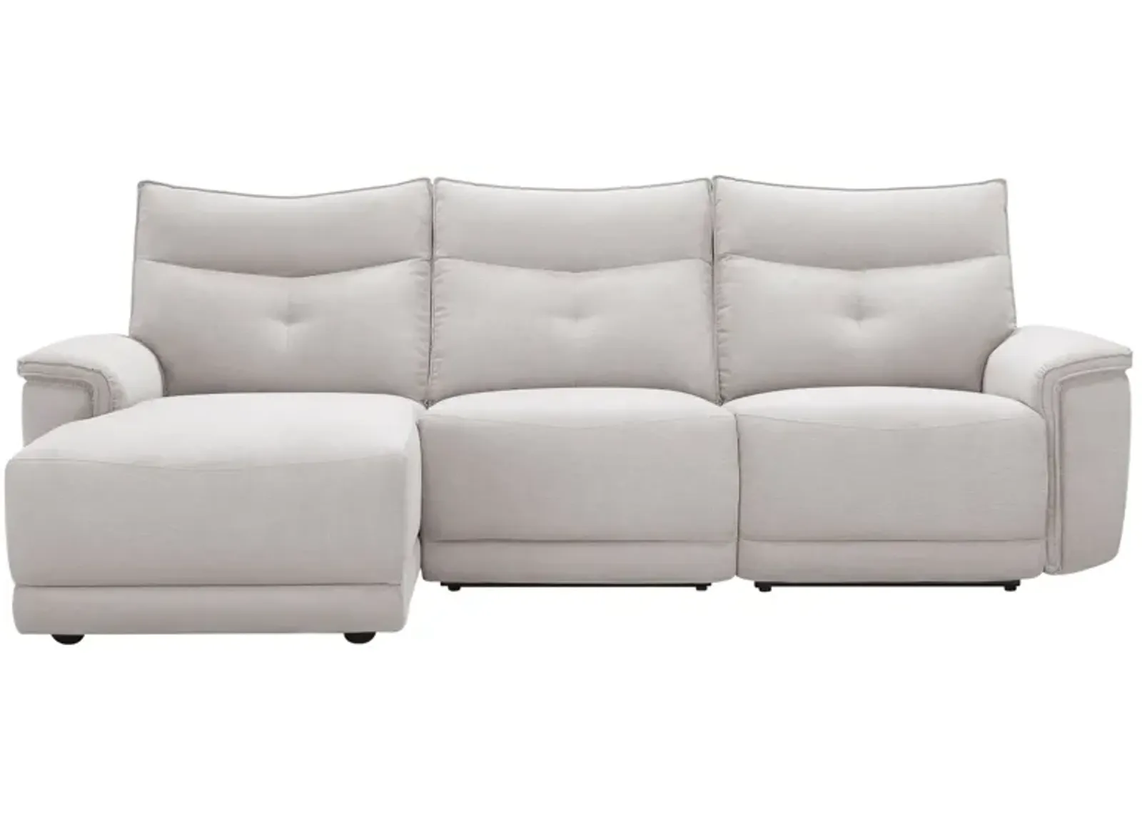 Graceland 3-pc. Sectional Sofa w/ Power Headrests in Mist Gray by Bellanest