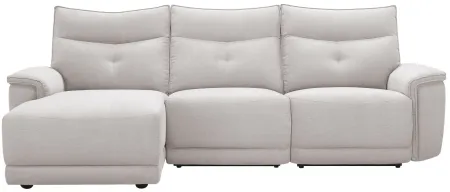 Graceland 3-pc. Sectional Sofa w/Power Headrest in Mist Gray by Bellanest