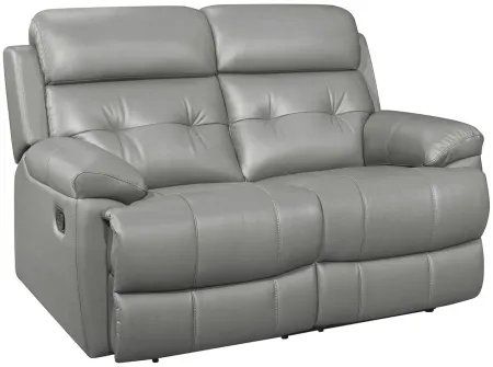 Wallstone Leather Reclining Loveseat in Gray by Homelegance