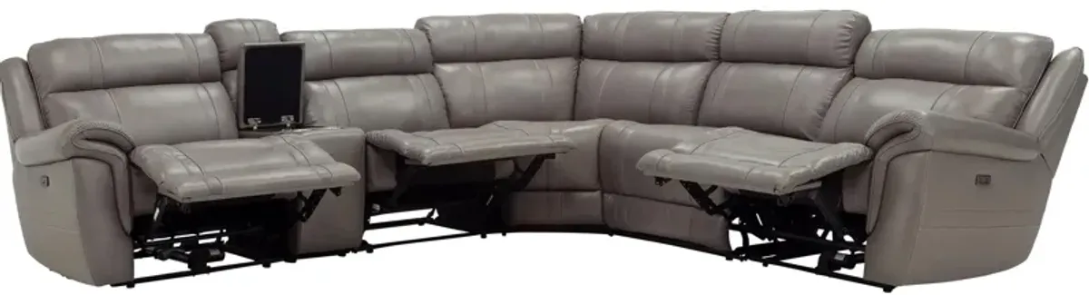 Ridgewood 6-pc. Leather Power-Reclining Sectional Sofa