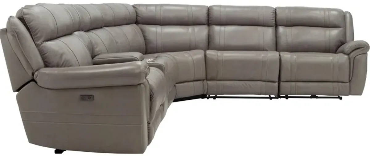 Ridgewood 6-pc. Leather Power-Reclining Sectional Sofa