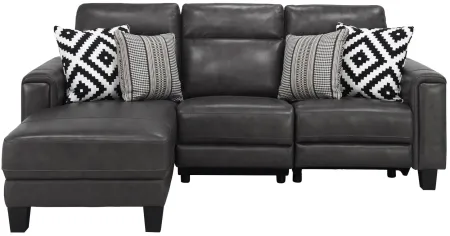 Ace 3-pc. Power Sectional in Charcoal by Bellanest