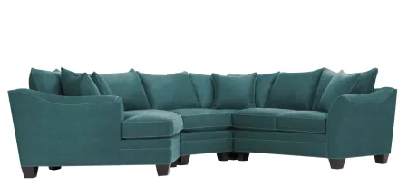 Foresthill 4-pc. Left Hand Cuddler Sectional Sofa in Santa Rosa Turquoise by H.M. Richards