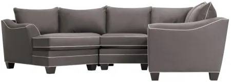 Foresthill 4-pc. Left Hand Cuddler Sectional Sofa in Suede So Soft Slate by H.M. Richards