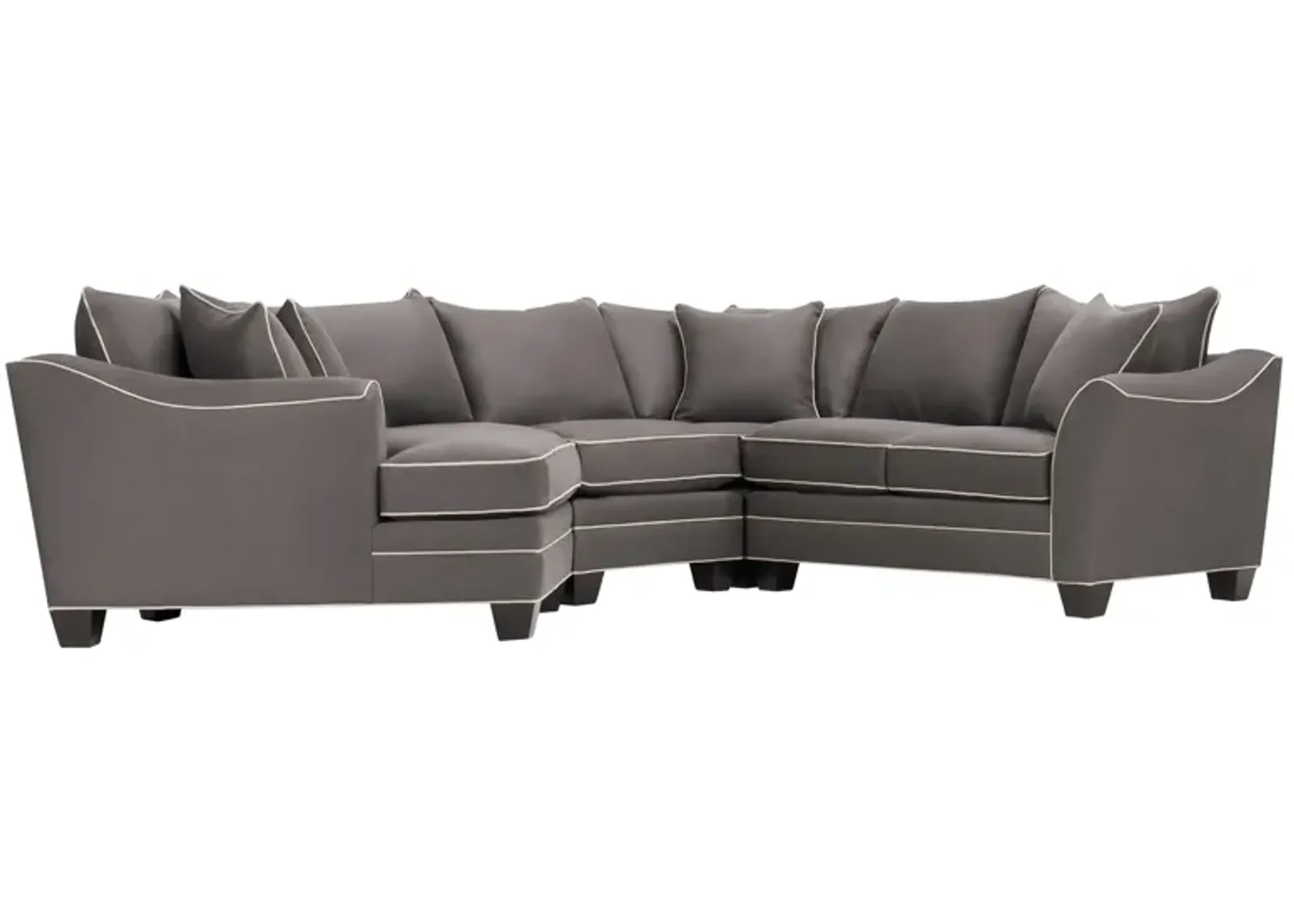 Foresthill 4-pc. Left Hand Cuddler Sectional Sofa in Suede So Soft Slate by H.M. Richards