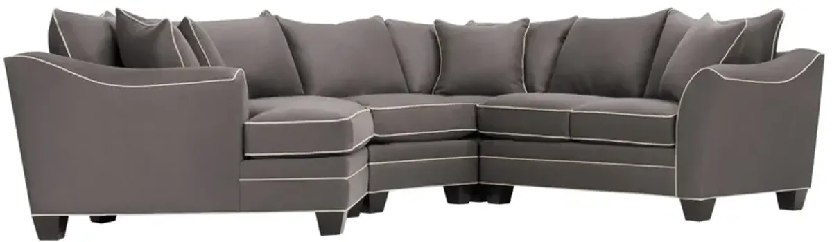 Foresthill 4-pc. Left Hand Cuddler Sectional Sofa in Suede So Soft Slate by H.M. Richards