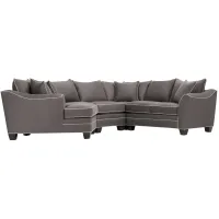 Foresthill 4-pc. Left Hand Cuddler Sectional Sofa in Suede So Soft Slate by H.M. Richards