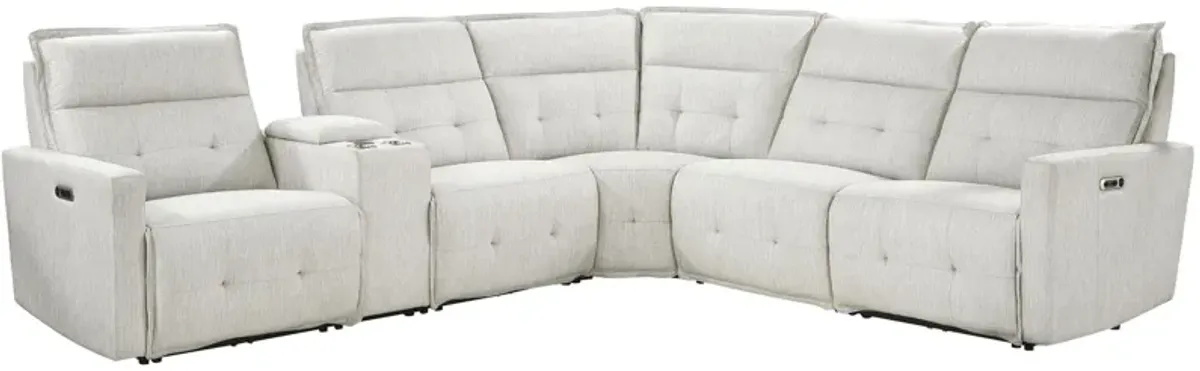 Fitch 6-pc. Power Reclining Sectional in White by Homelegance