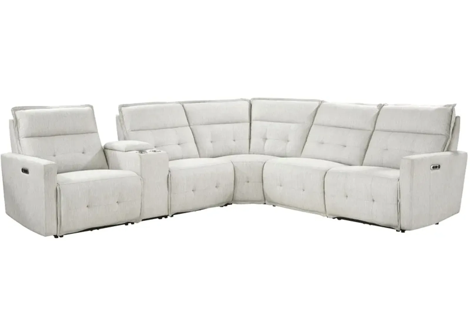 Fitch 6-pc. Power Reclining Sectional in White by Homelegance