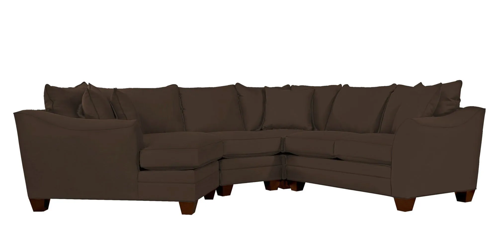 Foresthill 4-pc. Left Hand Cuddler Sectional Sofa in Suede So Soft Chocolate by H.M. Richards