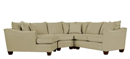 Foresthill 4-pc. Left Hand Cuddler Sectional Sofa in Suede So Soft Vanilla by H.M. Richards
