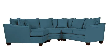 Foresthill 4-pc. Left Hand Cuddler Sectional Sofa in Suede So Soft Lagoon by H.M. Richards