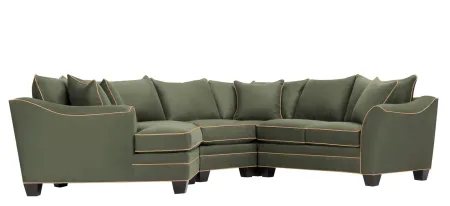 Foresthill 4-pc. Left Hand Cuddler Sectional Sofa in Suede So Soft Pine/Khaki by H.M. Richards