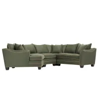 Foresthill 4-pc. Left Hand Cuddler Sectional Sofa in Suede So Soft Pine/Khaki by H.M. Richards