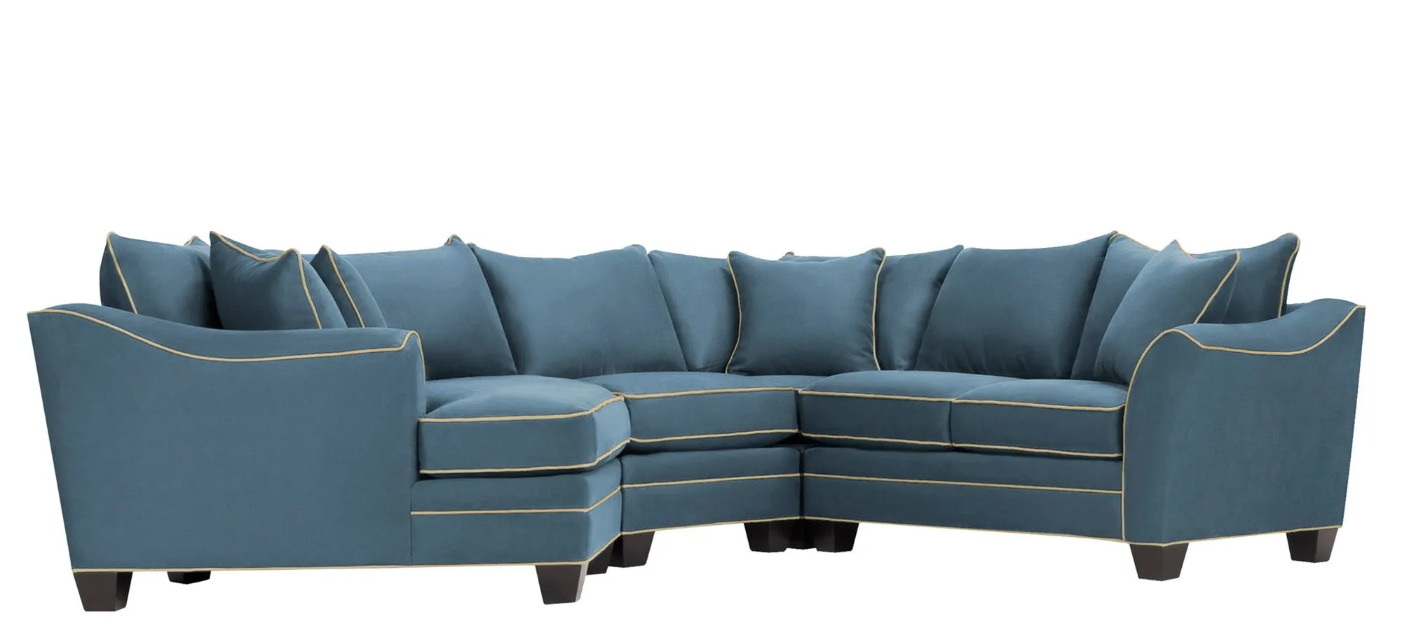 Foresthill 4-pc. Left Hand Cuddler Sectional Sofa in Suede So Soft Indigo/Mineral by H.M. Richards