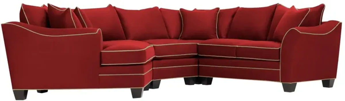 Foresthill 4-pc. Left Hand Cuddler Sectional Sofa in Suede So Soft Cardinal/Mineral by H.M. Richards