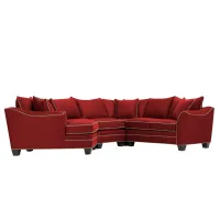 Foresthill 4-pc. Left Hand Cuddler Sectional Sofa in Suede So Soft Cardinal/Mineral by H.M. Richards