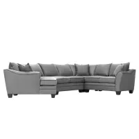 Foresthill 4-pc. Left Hand Cuddler Sectional Sofa in Suede So Soft Platinum/Slate by H.M. Richards