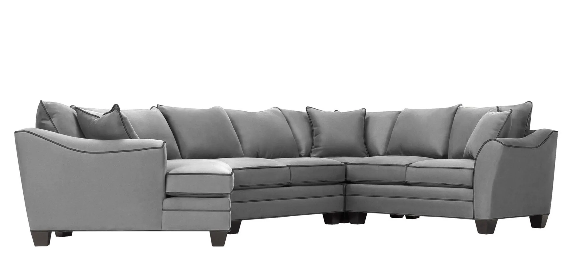 Foresthill 4-pc. Left Hand Cuddler Sectional Sofa in Suede So Soft Platinum/Slate by H.M. Richards