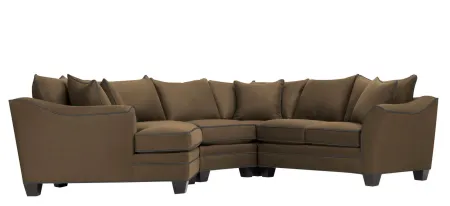 Foresthill 4-pc. Left Hand Cuddler Sectional Sofa in Suede So Soft Mineral/Slate by H.M. Richards
