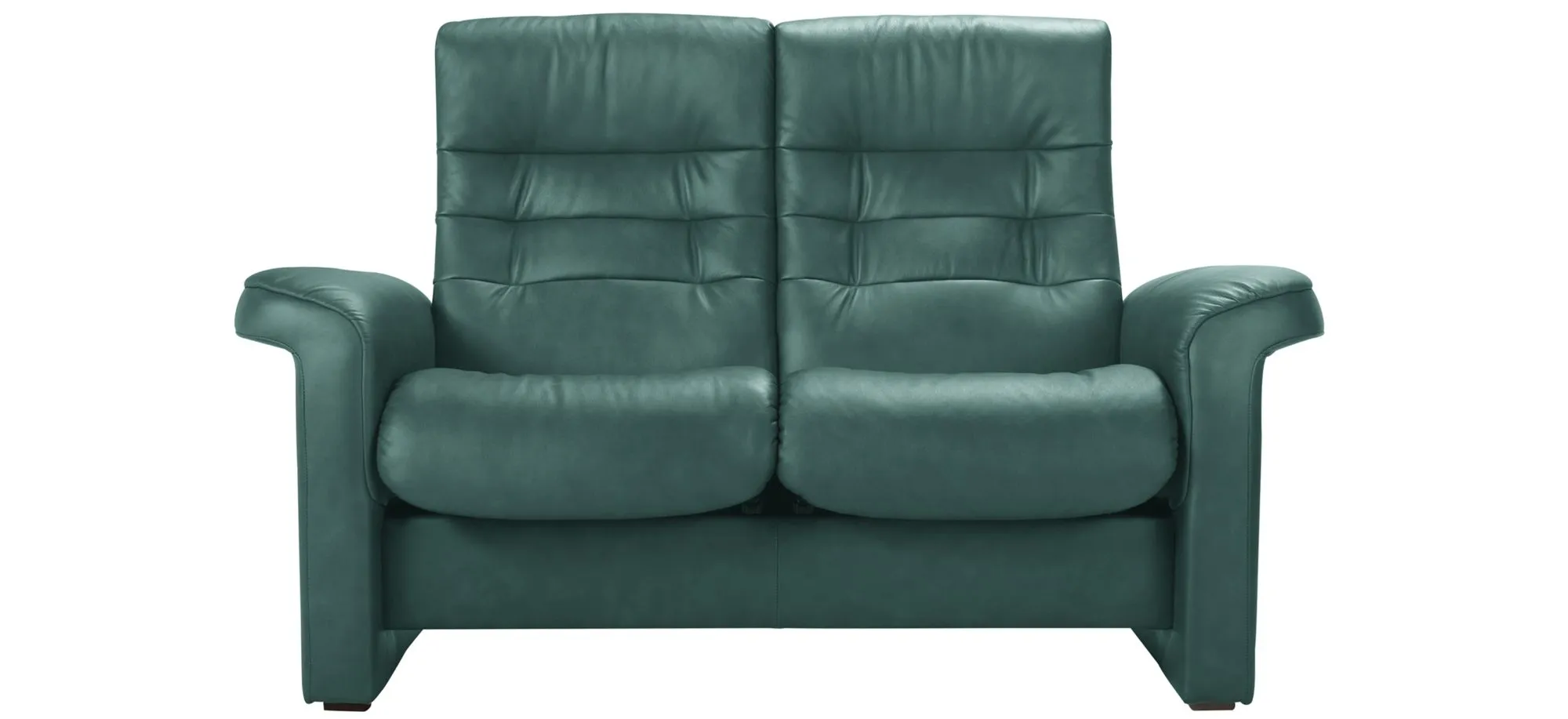 Stressless Sapphire Leather Reclining Loveseat in Paloma Aqua Green by Stressless