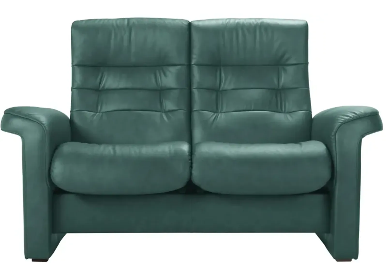 Stressless Sapphire Leather Reclining Loveseat in Paloma Aqua Green by Stressless