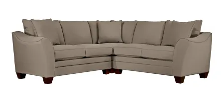 Foresthill 3-pc. Symmetrical Loveseat Sectional Sofa in Suede So Soft Mineral by H.M. Richards