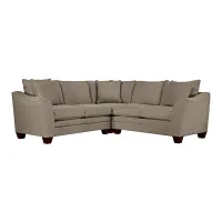 Foresthill 3-pc. Symmetrical Loveseat Sectional Sofa in Suede So Soft Mineral by H.M. Richards