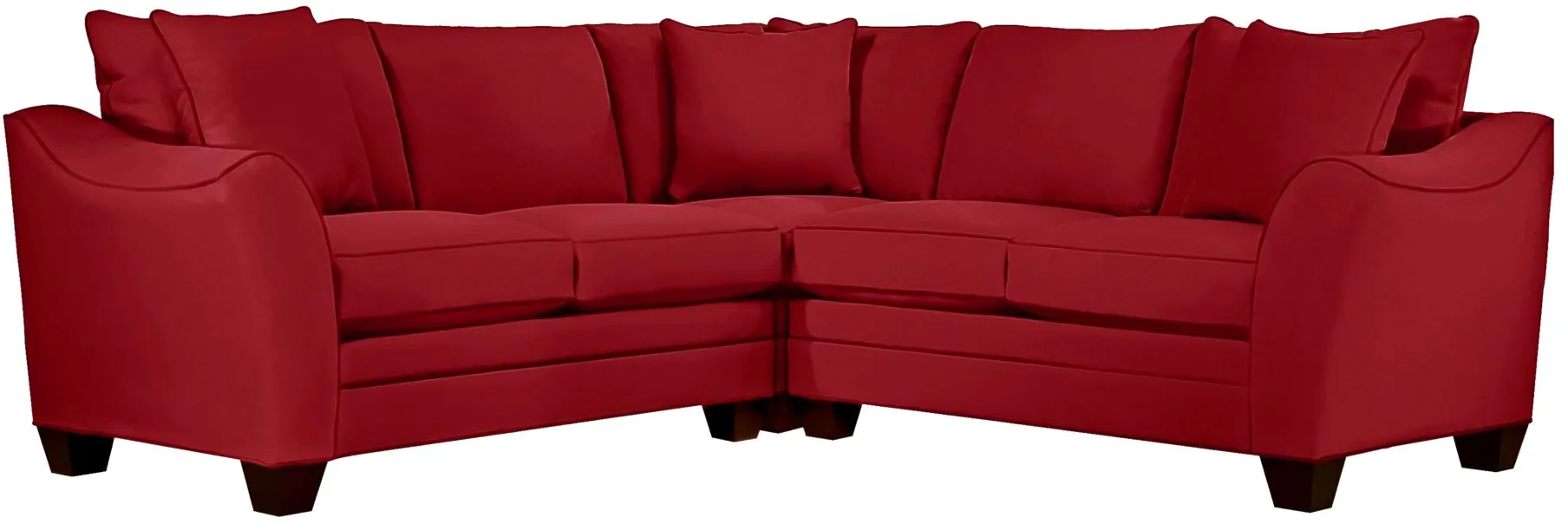 Foresthill 3-pc. Symmetrical Loveseat Sectional Sofa in Suede So Soft Cardinal by H.M. Richards