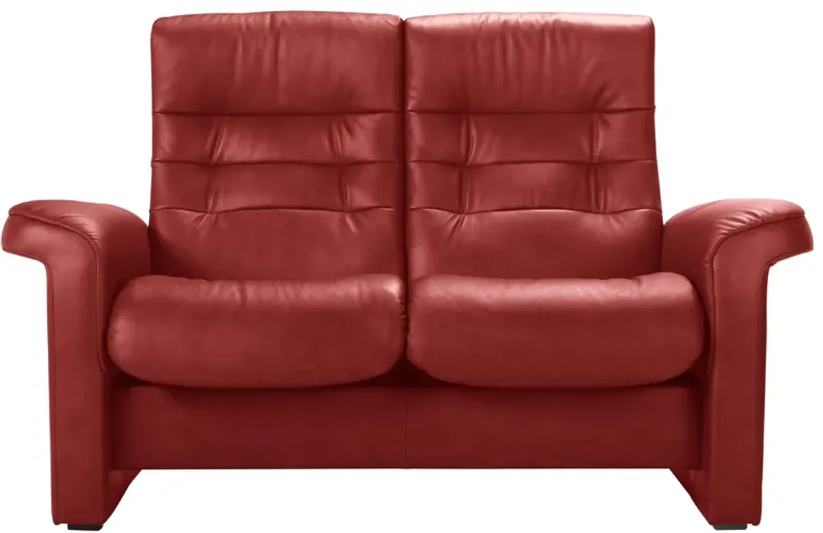 Stressless Sapphire Leather Reclining Loveseat in Paloma Henna by Stressless