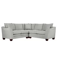 Foresthill 3-pc. Symmetrical Loveseat Sectional Sofa in Suede So Soft Platinum by H.M. Richards