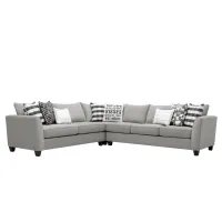 Daine 3-pc. Sectional Sofa in Popstitch Pebble by Fusion Furniture
