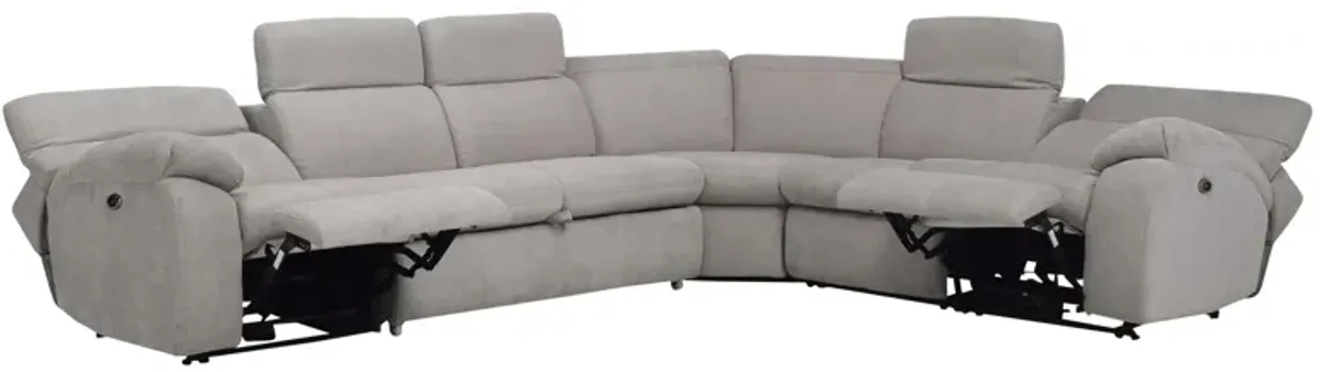 Enbright Microfiber 5-pc. Power-Reclining Sectional w/ Pop-Up Sleeper