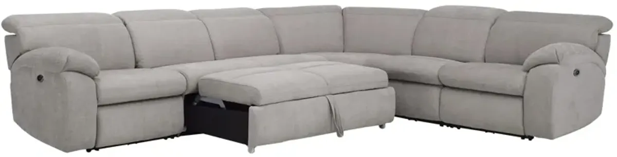 Enbright Microfiber 5-pc. Power-Reclining Sectional w/ Pop-Up Sleeper