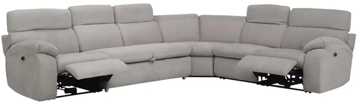 Enbright Microfiber 5-pc. Power-Reclining Sectional w/ Pop-Up Sleeper