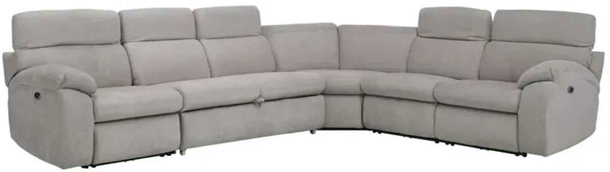 Enbright Microfiber 5-pc. Power-Reclining Sectional w/ Pop-Up Sleeper