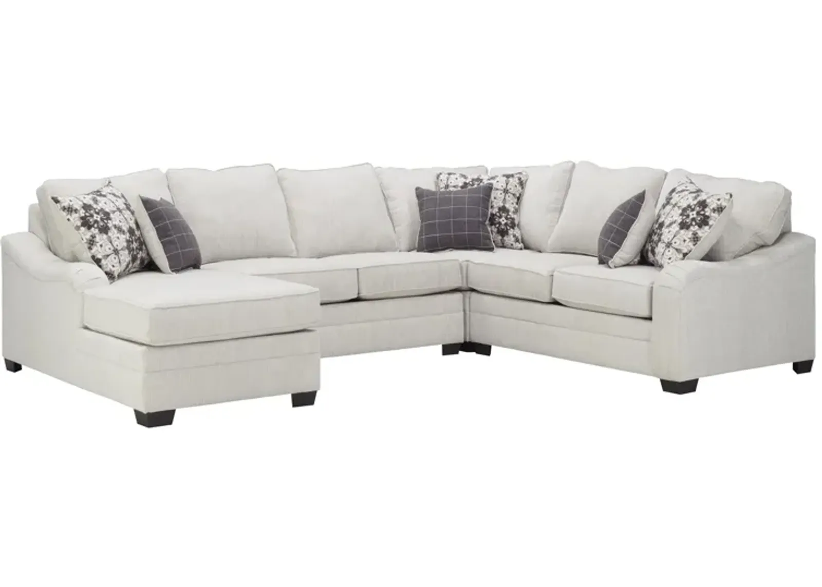 Caid 4-pc. Chenille Sectional Sofa in Beige by Flair