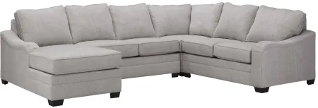 Caid 4-pc. Chenille Sectional in Gray by Flair