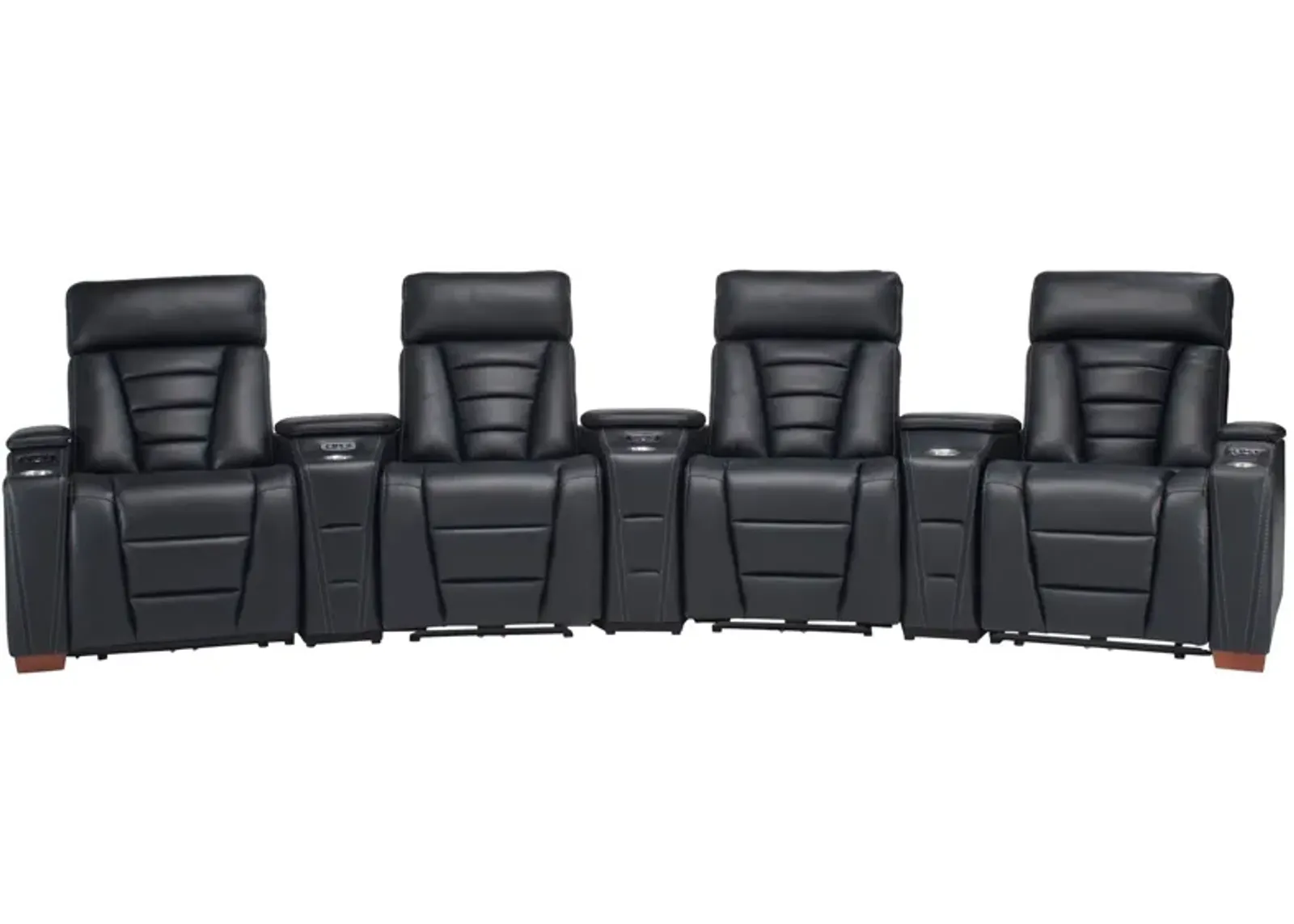 Edison 4-pc. Curved Power Home Theater Sectional in Black by Davis Intl.