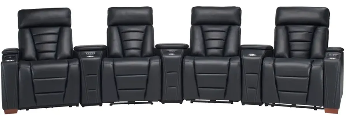 Edison 4-pc. Curved Power Home Theater Sectional in Black by Davis Intl.